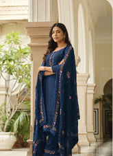 Angelic Looking Salwar Suit in Blue